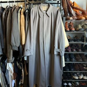 Giorgio Armani Taupe/grey trench overcoat